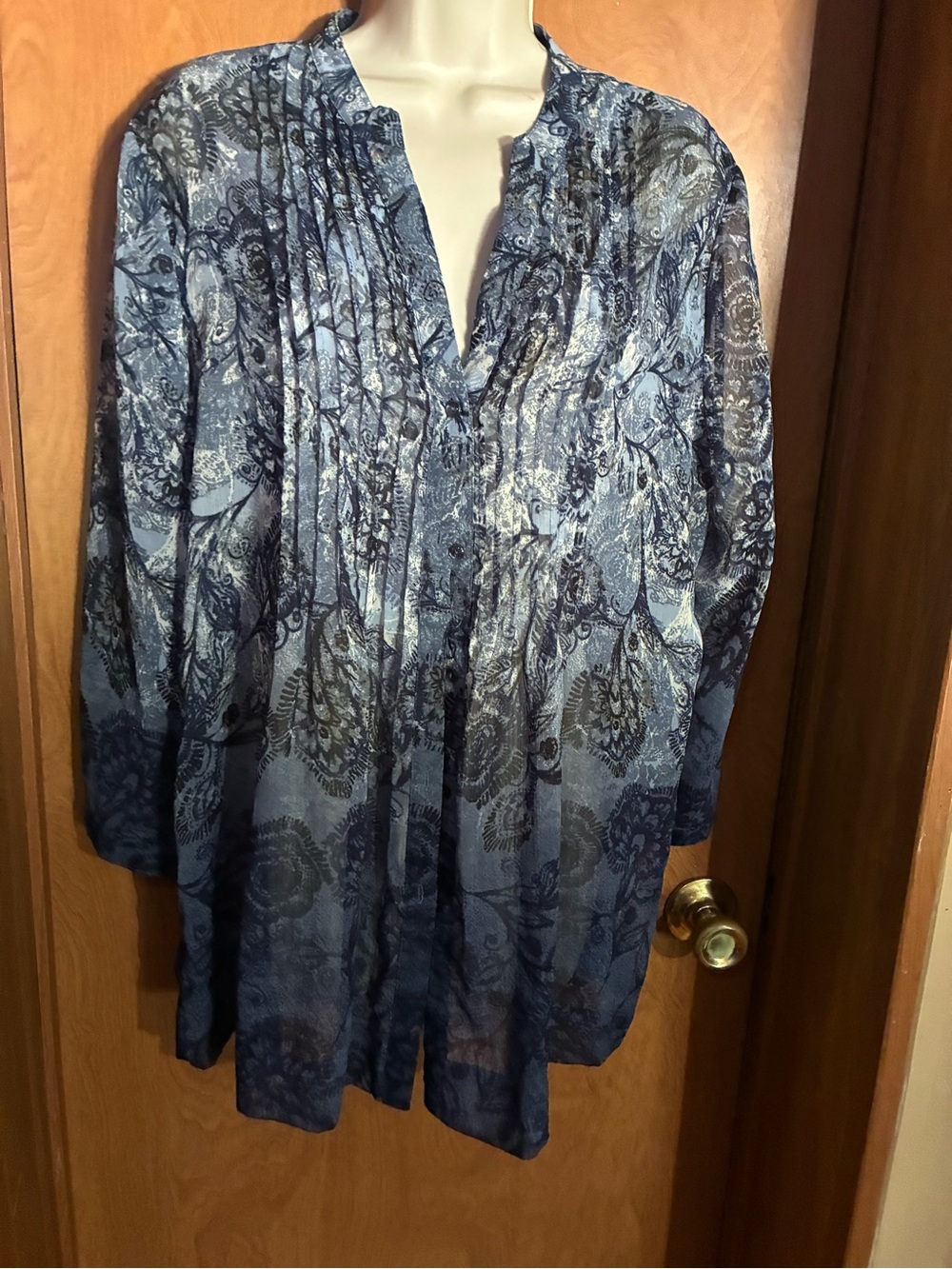 Blue Patterned Women’s Tunic Top